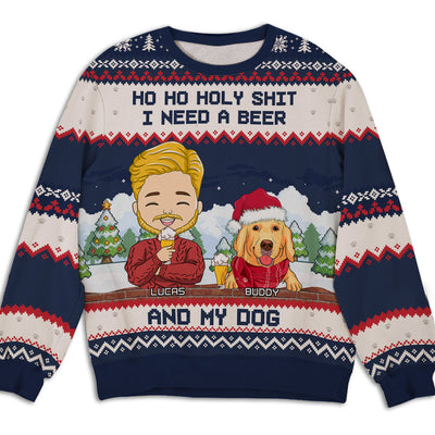 Beer & Dog - Personalized Custom All-Over-Print Sweatshirt