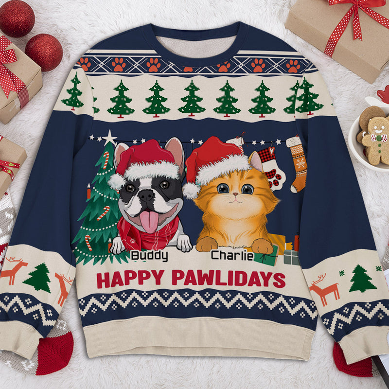 Pawlidays Pet Winter - Personalized Custom All-Over-Print Sweatshirt