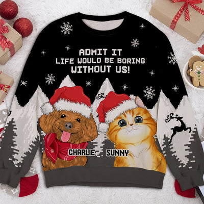 Christmas Not Boring - Personalized Custom All-Over-Print Sweatshirt