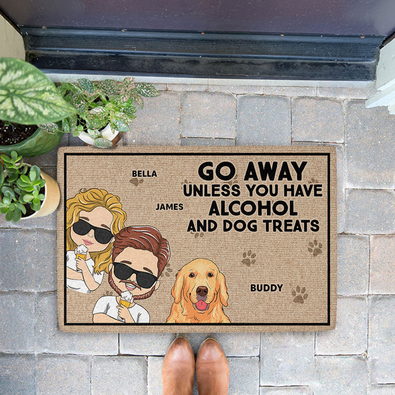 Alcohol And Dog Treats - Personalized Custom Doormat