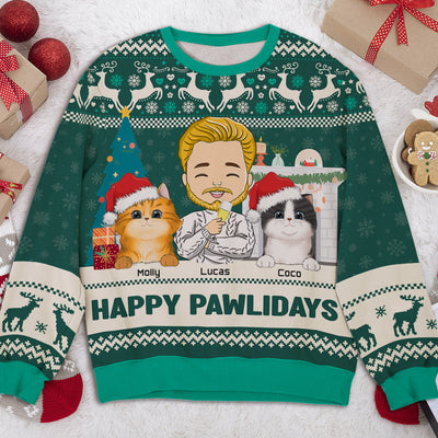 Pawlidays With Pets 2 - Personalized Custom All-Over-Print Sweatshirt