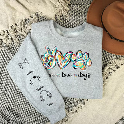 Peace Love Dog Colorful - Personalized Custom Sweatshirt