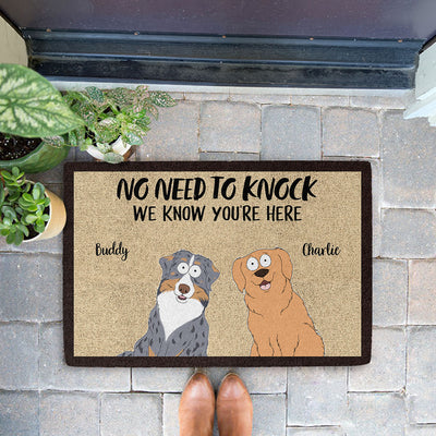 We Know You Are Here - Personalized Custom Doormat