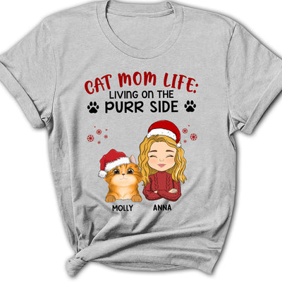 Living On The Purr Side - Personalized Custom Women's T-shirt