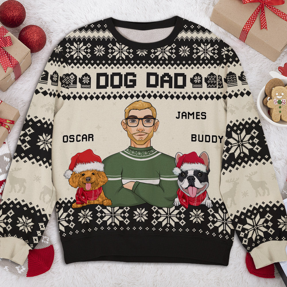 Cool Dog Mom Personalized Pet Dog Owner Xmas Jumper Ugly Sweatshirt