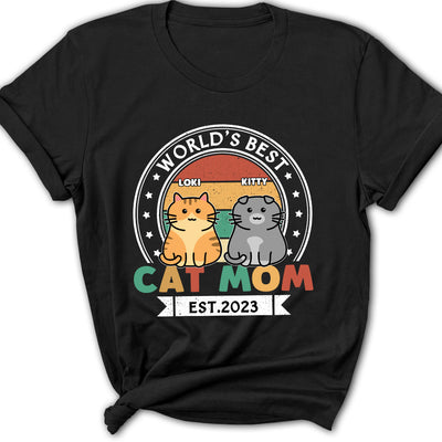 Best Cat Dad Est - Personalized Custom Women's T-shirt