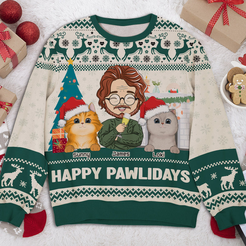 Pawlidays With Pets - Personalized Custom All-Over-Print Sweatshirt