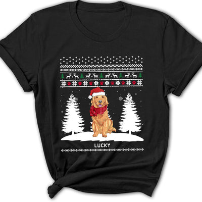 Winter Dog - Personalized Custom Women's T-shirt