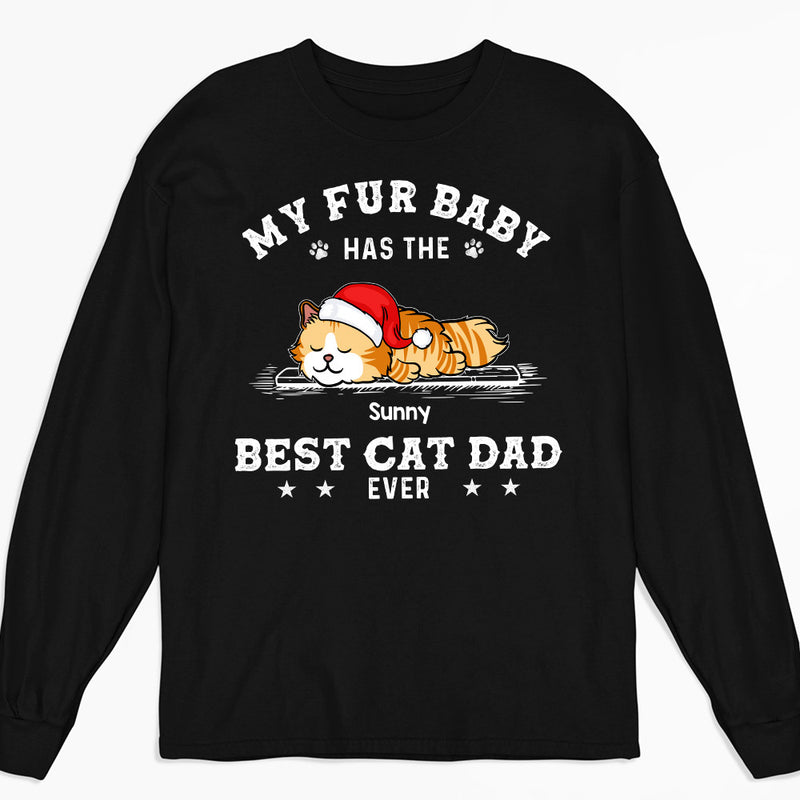 The Best Cat Dad - Personalized Custom Long Sleeve T-shirt