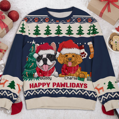 Pawlidays Winter - Personalized Custom All-Over-Print Sweatshirt