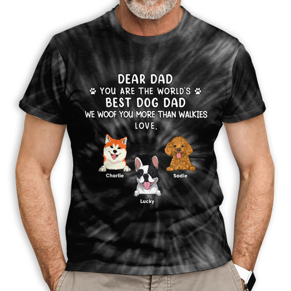 The World's Best Dog Dad - Personalized Custom All-over-print T-shirt