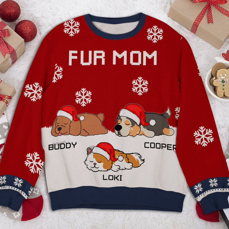 Fur Mom Dad Winter - Personalized Custom All-Over-Print Sweatshirt