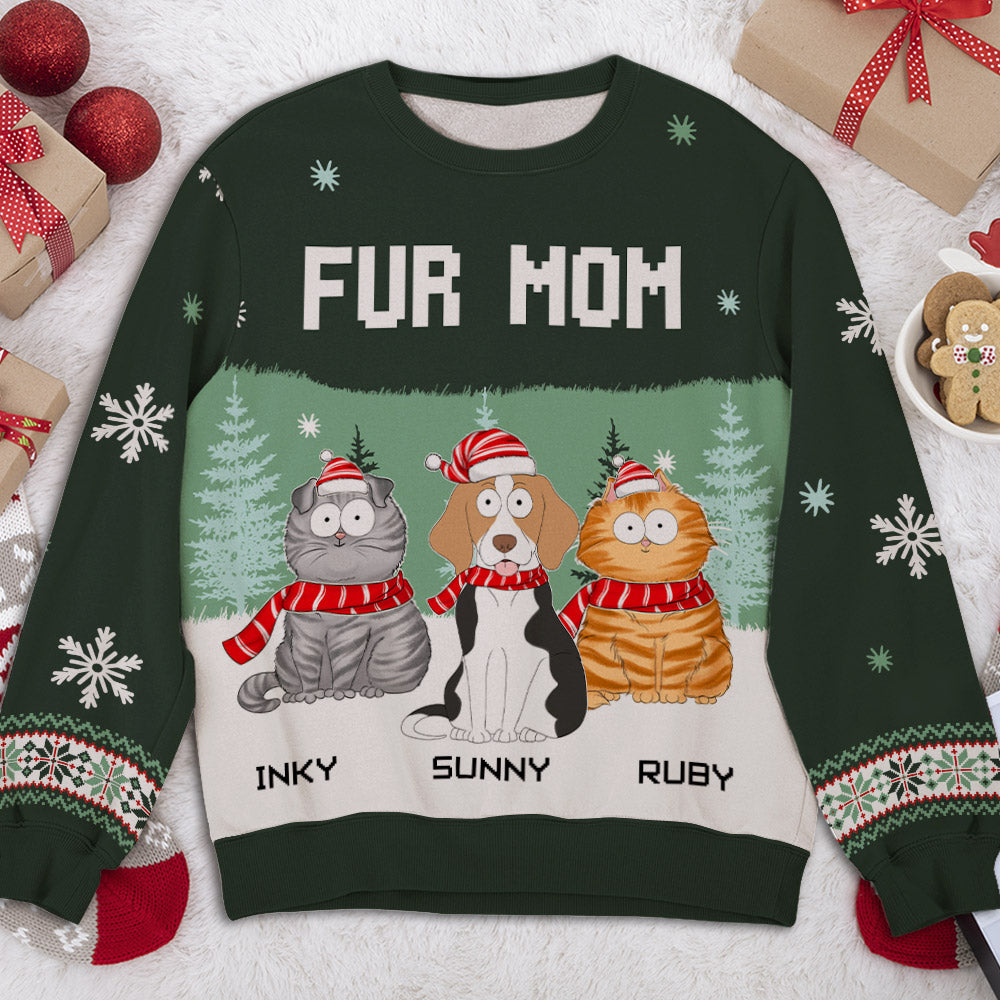 Fur Dad Forest Custom Pet Lover Personalized Jumper Ugly Sweatshirt