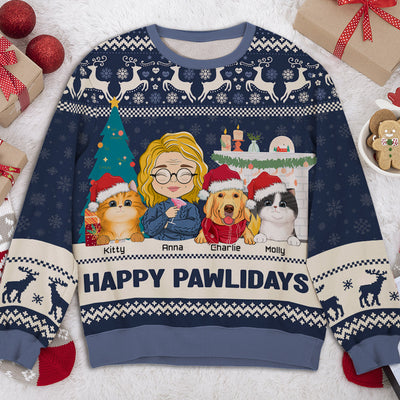 Pawlidays With Pets 2 - Personalized Custom All-Over-Print Sweatshirt