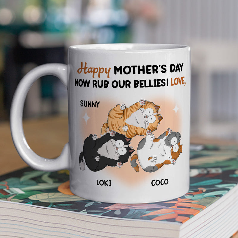 Now Rub Our Bellies - Personalized Custom Coffee Mug