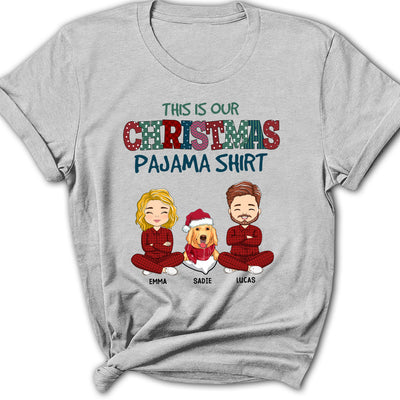 Christmas Pajama Couple - Personalized Custom Women's T-shirt