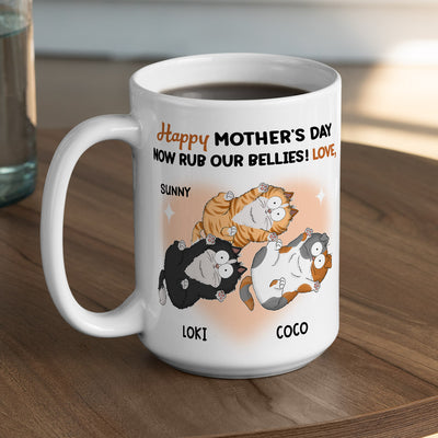 Now Rub Our Bellies - Personalized Custom Coffee Mug