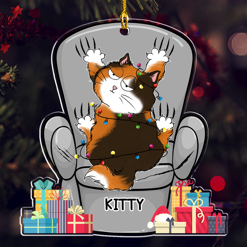 Cat Scratching Sofa- Personalized Custom Acrylic Ornament