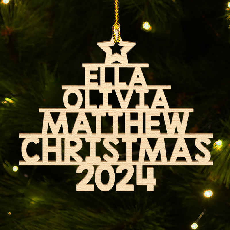 Family Name 2024 - Personalized Custom 1-layered Wood Ornament