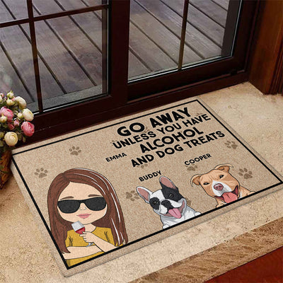 Alcohol And Dog Treats - Personalized Custom Doormat