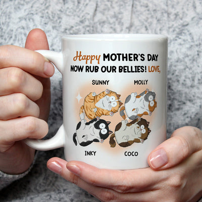 Now Rub Our Bellies - Personalized Custom Coffee Mug