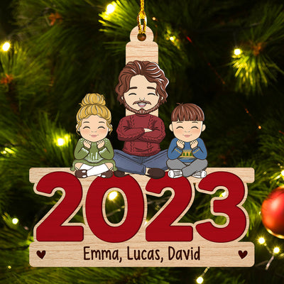 Family Happy - Personalized Custom 1-layered Wood Ornament