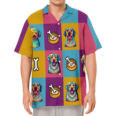 Neon Pop Art Dog - Personalized Custom Hawaiian Shirt