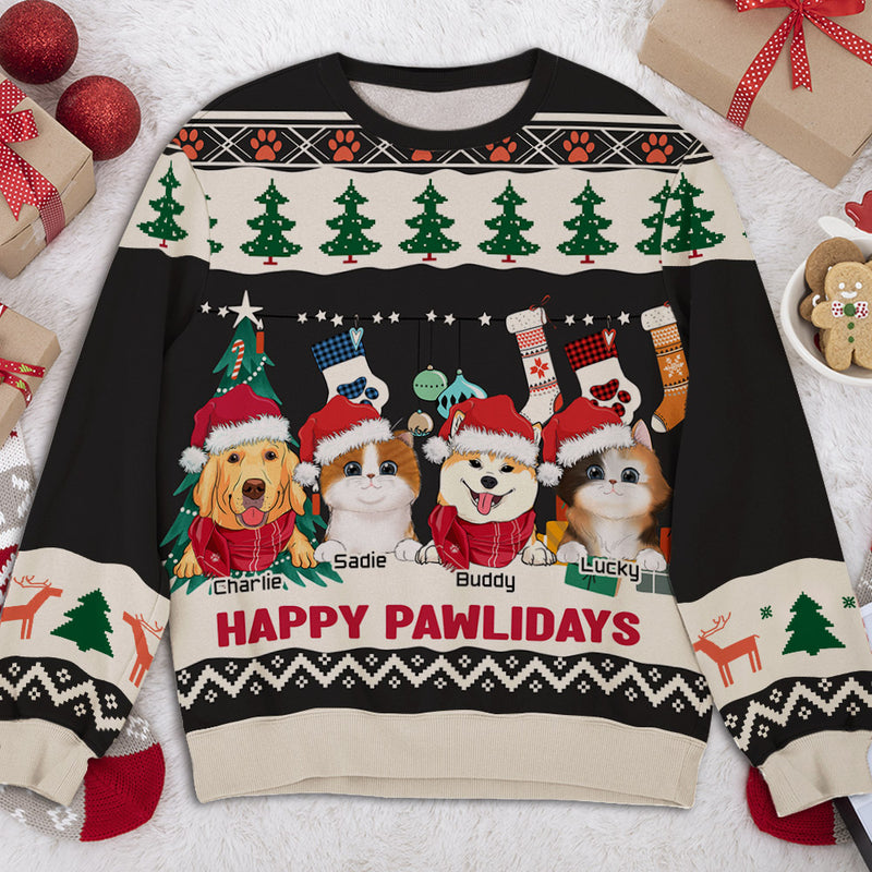 Pawlidays Pet Winter - Personalized Custom All-Over-Print Sweatshirt