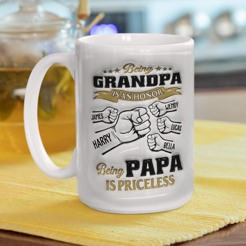 Being Papa - Personalized Custom 3D Inflated Effect Mug