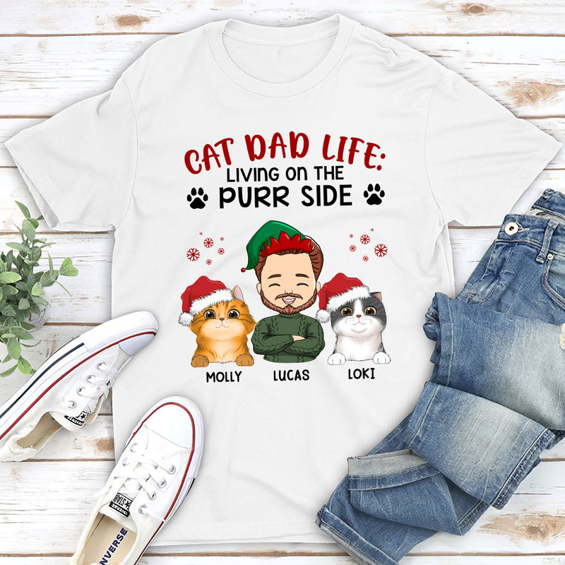 Living On The Purr Side - Personalized Custom Unisex T-shirt