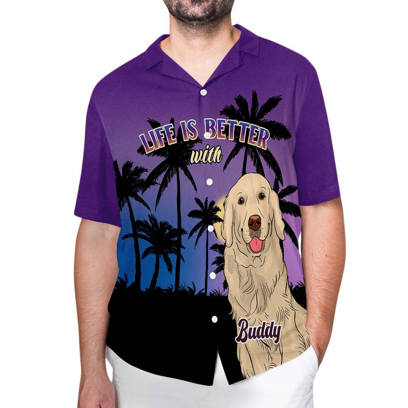 Better With Dog - Personalized Custom Hawaiian Shirt