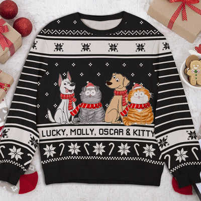 Christmas With Pet - Personalized Custom All-Over-Print Sweatshirt