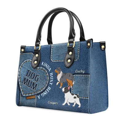 Busy Dog Mom - Personalized Custom Leather Bag