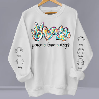 Peace Love Dog Colorful - Personalized Custom Sweatshirt