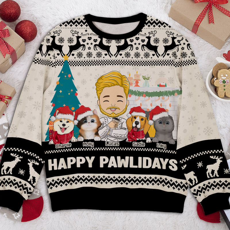 Pawlidays With Pets - Personalized Custom All-Over-Print Sweatshirt