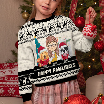 Pawlidays With Dogs - Personalized Custom Kids All-Over-Print Sweatshirt