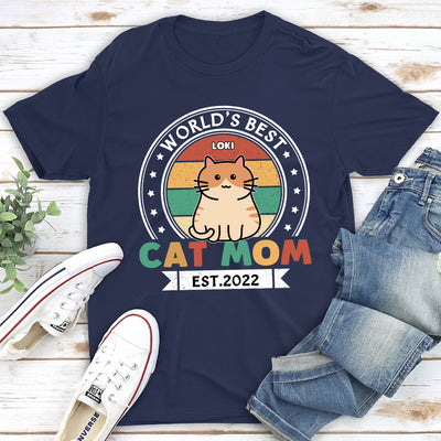 Best Cat Dad Est - Personalized Custom Premium T-shirt