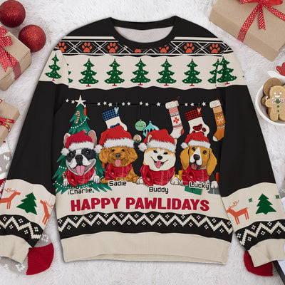 Pawlidays Winter - Personalized Custom All-Over-Print Sweatshirt