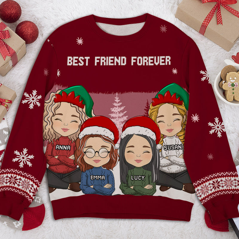 Besties Forever - Personalized Custom All-Over-Print Sweatshirt