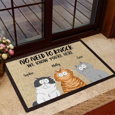 We Know You Are Here - Personalized Custom Doormat