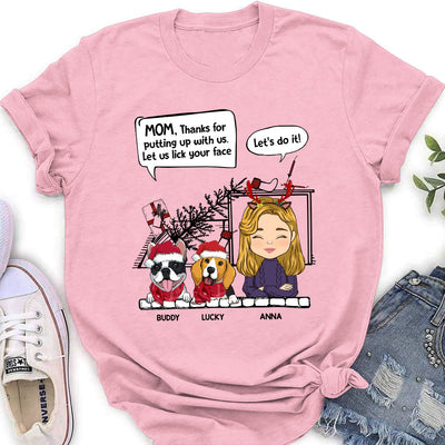 Let Dog Lick Face - Personalized Custom Women's T-shirt