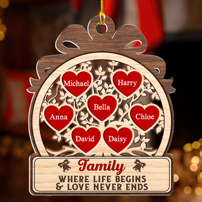 Custom Family Name - Personalized Custom Acrylic Ornament