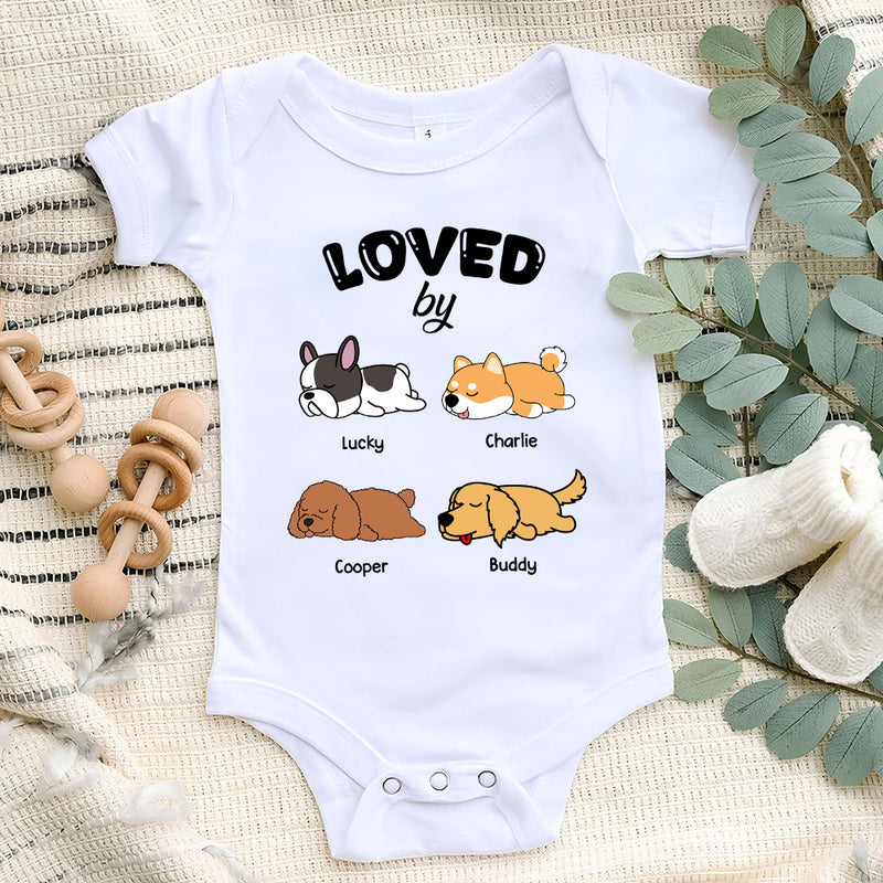 Loved By Dog - Personalized Custom Baby Onesie