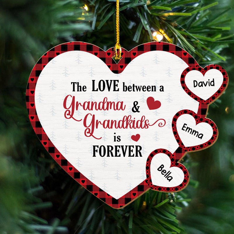 Grandchilds Make My Heart - Personalized Custom 1-layered Wood Ornament