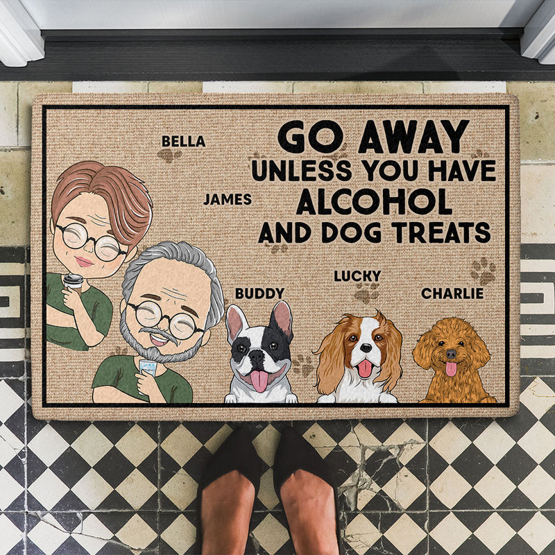 Alcohol And Dog Treats - Personalized Custom Doormat