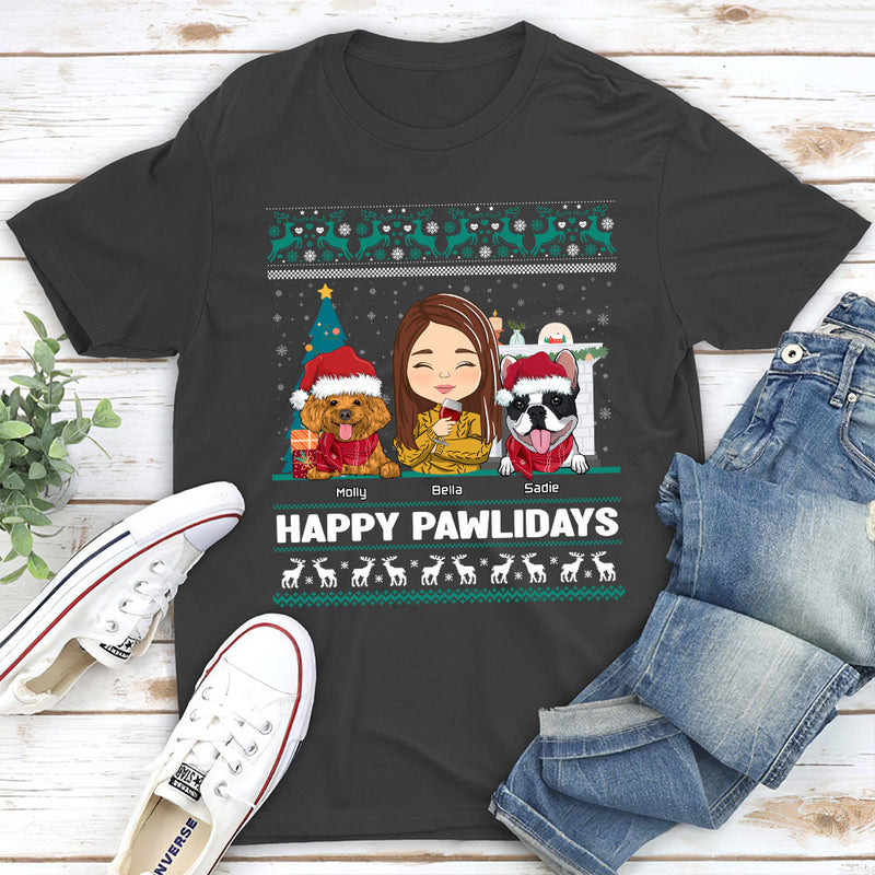 Happy Pawlidays - Personalized Custom Unisex T-shirt