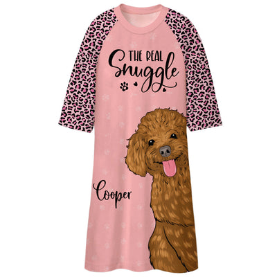 Dog Real Snuggle - Personalized Custom 3/4 Sleeve Dress