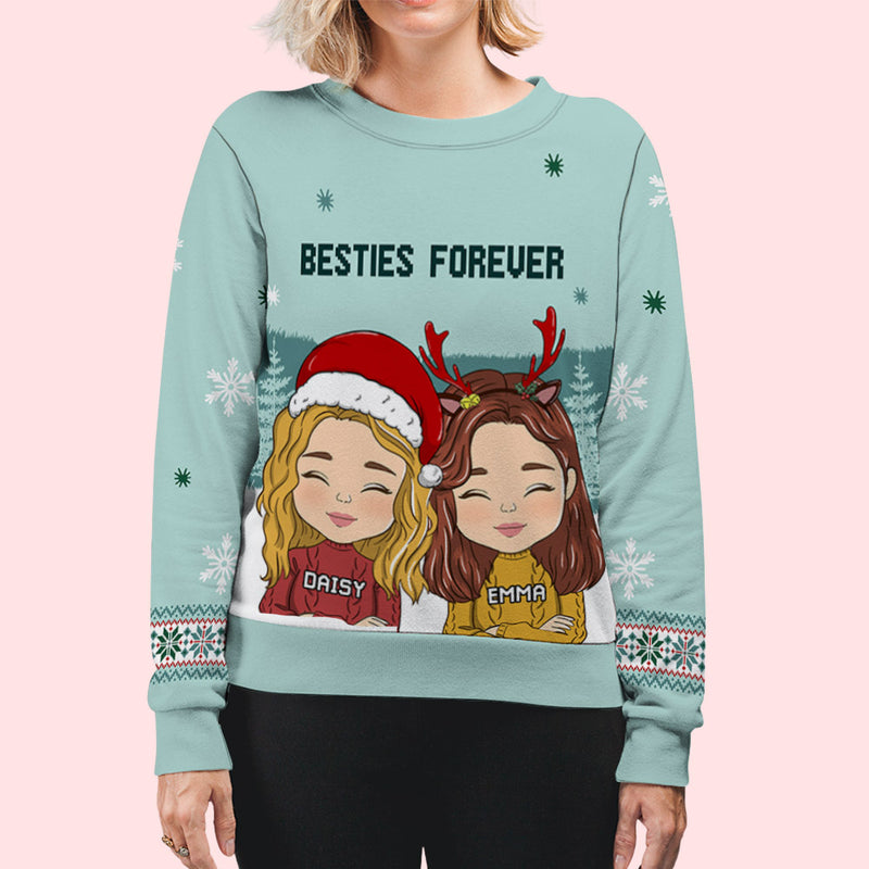 Besties Forever 2 - Personalized Custom All-Over-Print Sweatshirt