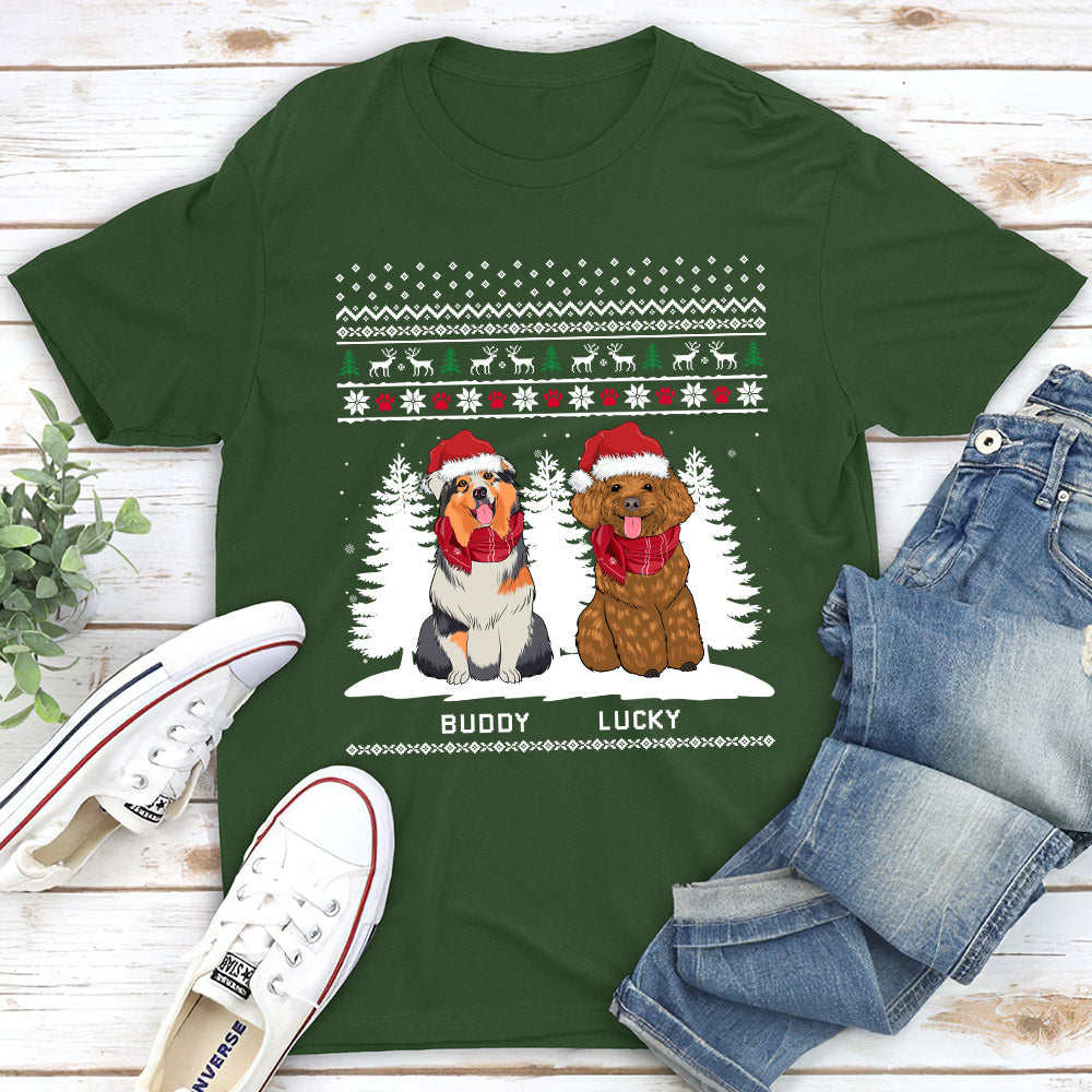 Winter Dog Personalized Pet Lover Custom Unisex T-shirt