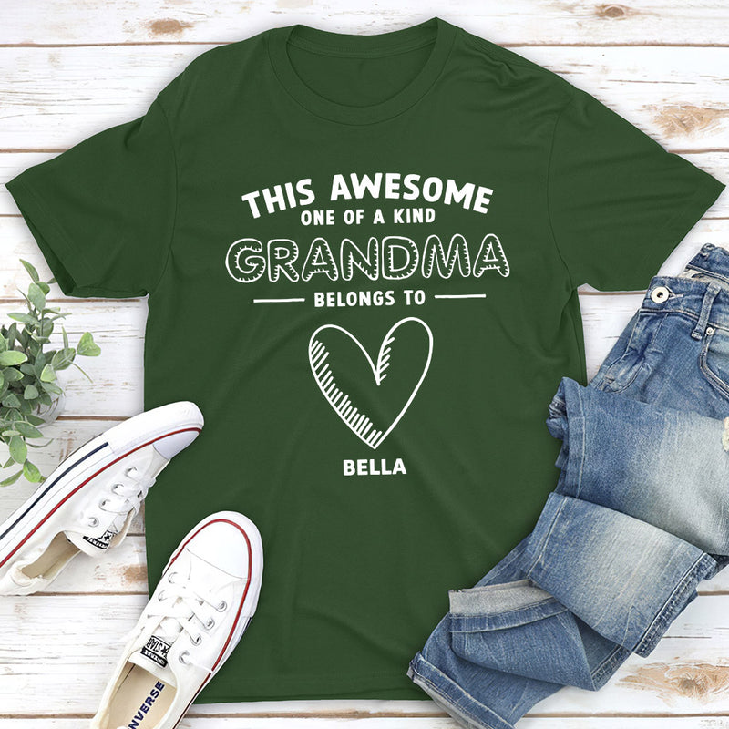 Awesome Dad Mom Belongs - Personalized Custom Unisex T-shirt